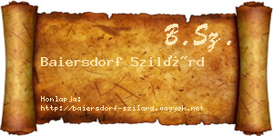 Baiersdorf Szilárd névjegykártya